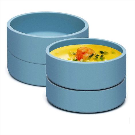 Moule à œufs individuel pour friteuse à air chaud et micro-ondes, bleu, lot de 4 (1/5)