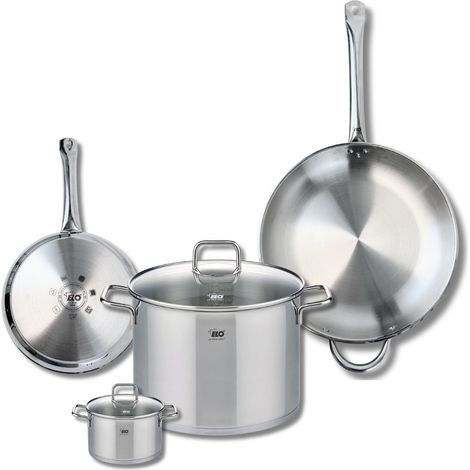 Ensemble de 2 Poêles de cuisson 24 et 32 cm et 2 faitouts 12 et 26 cm Elo Profi Citrin (1/5)
