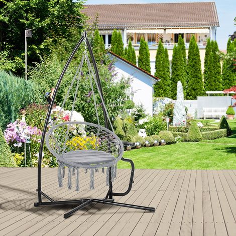 Soporte para silla colgante Outsunny - Base para silla colgante - Estante ajustable incluido - Carga máxima recomendada: 120 kg