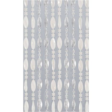 TENDA A PERLINE 0661-211 - cm. 100x220 / bianco - ghiaccio