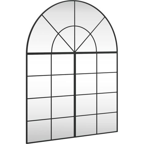 Miroir mural noir 100x130 cm arche fer