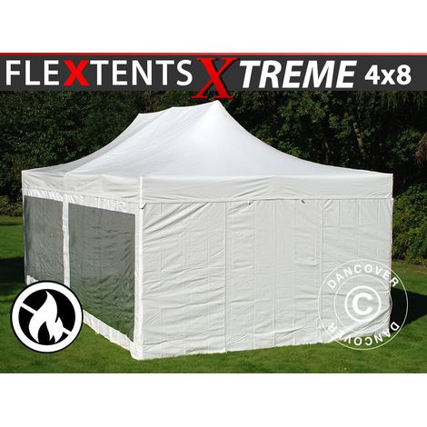 Pop up Gazebo FleXtents Xtreme 50 Heavy Duty 4x8 m White, incl. 6 sidewalls (1/2)