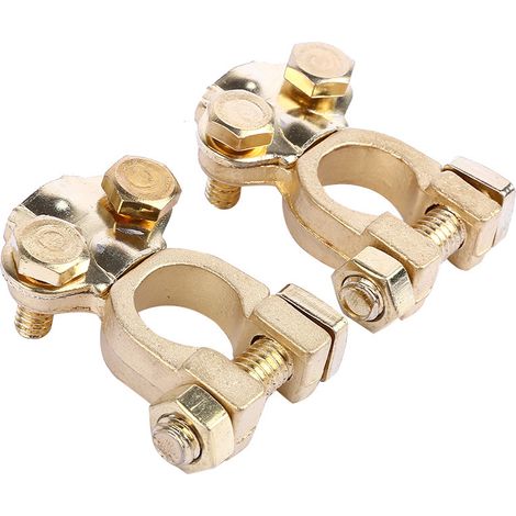 Automotive battery terminal clamp, thick brass battery screw, cable clamp, battery connector, pair of battery terminals