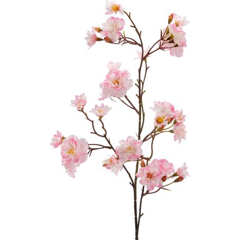 Gasper – Branche de cerisier en fleurs artificielle, rose tendre, ramifiée – Longueur 80 cm (1/2)