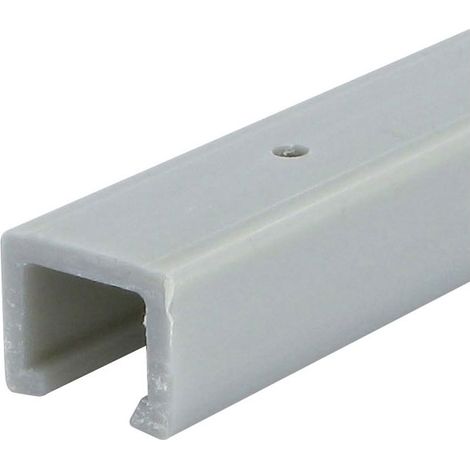 Rail de porte coulissante 1180 mm – Fixation à visser – Matériau plastique – Décor argent – Hauteur 16 mm – Largeur 20 mm – Salice (1/6)