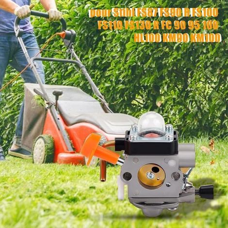 Carburateur pour Débroussailleuse STIHL FS90 FS110 HT101 FS130 FS100 FS110R KM110R KM130 HL100 HT100 FS100RX FS130R FS87 FS100R KM90 KM90R KM100 KM110 KM130R avec Bougie d'Allumage etc (1/3)