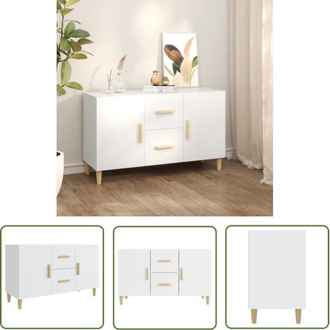Buffet blanc 100x36x60 bois d'ingénierie (1/5)