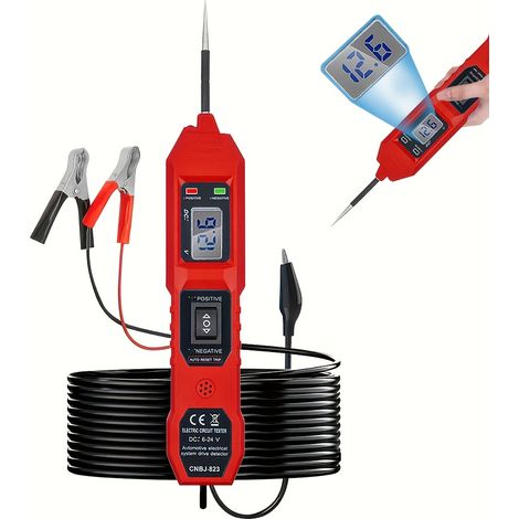 Testeur de circuit automobile 823 avec affichage de tension LED - Alimentation USB, compatible avec les véhicules 3,5-36 V CC (1/5)