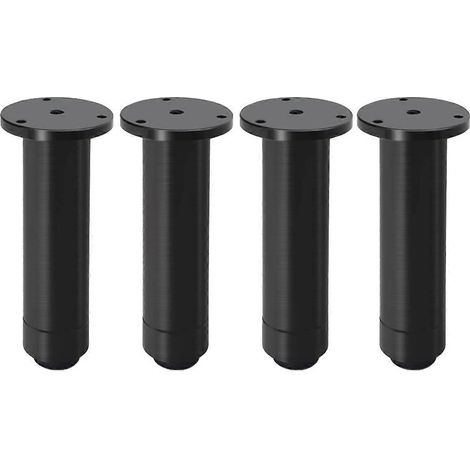 Lot de 4 pieds de table réglables noirs de 120 mm, pieds de meubles épaissis, pieds de table robustes en alliage d'aluminium, pieds d'armoire, adaptés aux pieds de canapé et aux pieds de table. (1/5)