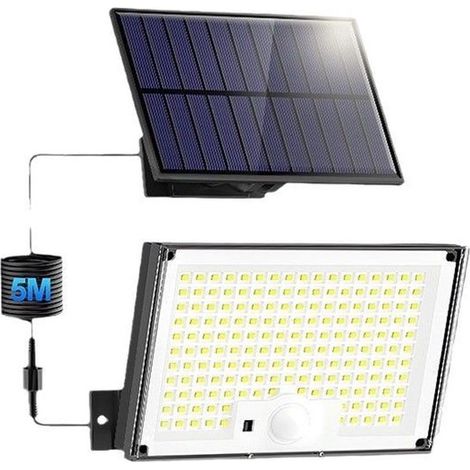 Solar-Außenleuchte mit Bewegungsmelder – IP65 wasserdicht, Solar-Außenbeleuchtung, LED-Strahler mit Kabel für Garten und Garage (1/2)