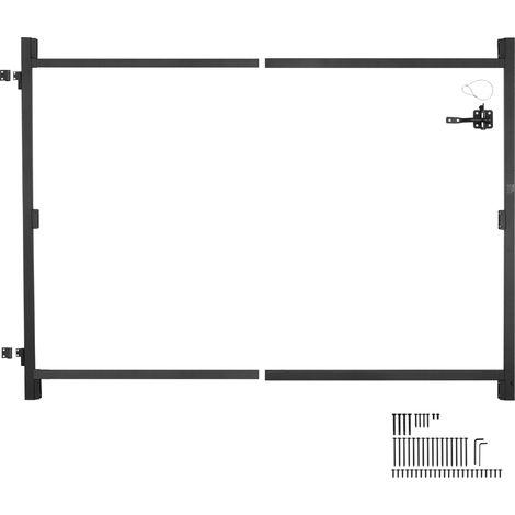 VEVOR Kit di Costruzione Cancello per Aperture Larghe 915 a 1524 mm Recinzione Alta 1828,8 a 2133,6 mm Kit Telaio Cancello Completo Anti-Cedimento con Serratura a Scatto e Viti, Recinzione in Legno