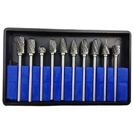 10PCS 3mmx6mm Rotary Cutter Carbide Rotary Burr Dremel Tools for Woodworking Engraving, Drilling (1/5)