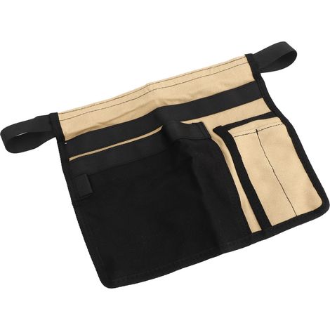 Tablier porte-outils de jardin à poches multiples en tissu Oxford, ceinture ajustable pour outils de jardinage, kaki et noir (1/5)