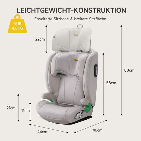 Silla de coche infantil i-Size R129 100-150 cm, respaldo y reposacabezas ajustables, beige DESVIAE (1/3)