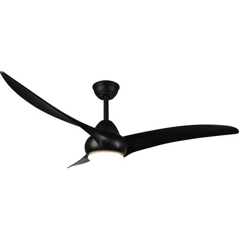 Ventilatore da Soffitto con 3 Pale e Lampada LED SMD Ø145 cm 3 Velocità Nero Opaco (1/5)