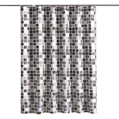 Cortina de ducha impermeable de 240x200 cm con ganchos para baño. (1/5)
