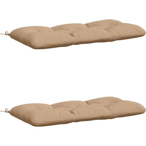 Coussins de banc 2 pièces VIANEN 100 % polyester Sable – aménagement extérieur (1/5)