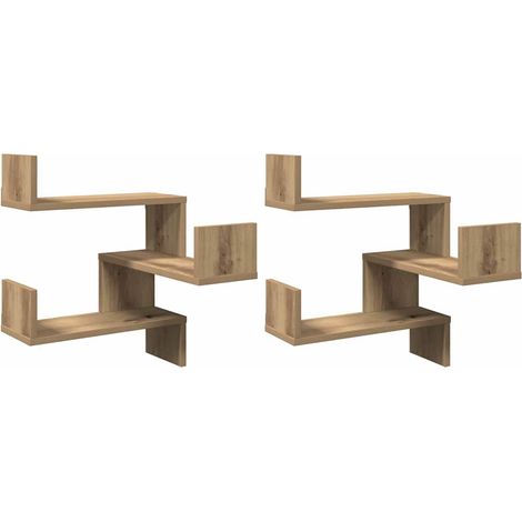 Estanterías pared de esquina 2 uds madera roble 40x40x49,5 cm vidaXL