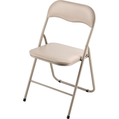 Mophorn 4er-Set Klappstühle aus Leder mit Metallrahmen und gepolstertem Sitz, tragbare und stapelbare Stühle für Innen- und Außenbereiche wie Haus, Garten, Hof und Veranstaltungen, Farbe Khaki
