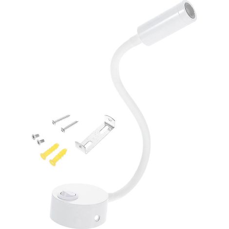 Lampe de chevet flexible LED pour la lecture au lit ou au camping-car-20X14CM-White (1/3)