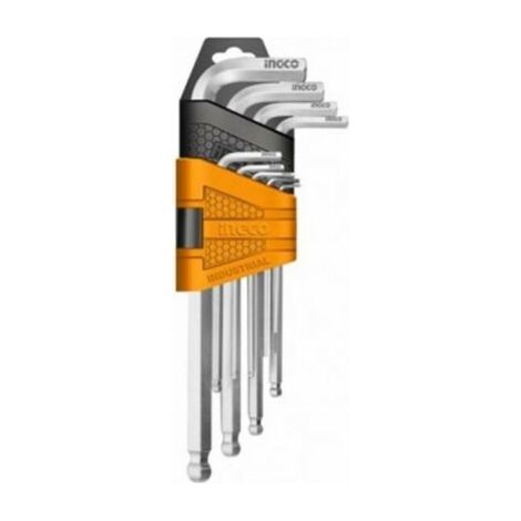Kit Chiavi esagonali Ball Point lunghe set 9 pz. a brugola da 1,5 a 10 mm INGCO (1/4)