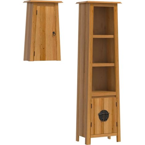Maison Exclusive - 2-tlg. Badmöbel-Set Massivholz Kiefer