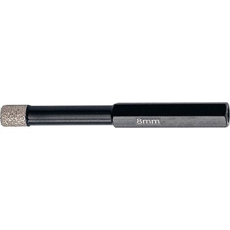 Mèche diamantée 8 mm. hexagonale avec cire de refroidissement FORTIS (1/4)