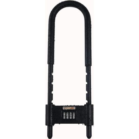 Fahrrad Bügelschloss mit 4-stelligem Zahlenschloss, verstellbar, 16mm Bügel