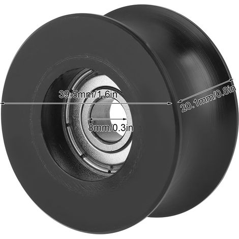 4 Stück 0840UU U-förmige U-Nut-Riemenscheibenführungsrollen 8x39,5x20,1 mm (1/5)