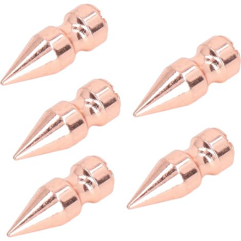 Ensemble de 5 rivets coniques en cuivre électroplaqué or rose, sans bavures, de 9 x 25 mm, pour vêtements, adaptés au style punk DIY.