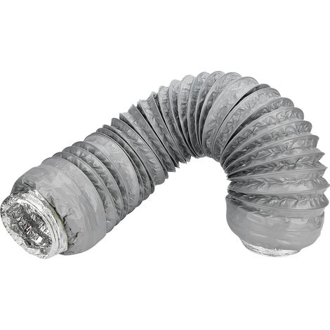 Conduit d'évacuation flexible en feuille d'aluminium composite pour hotte aspirante, réduction du bruit et isolation thermique. (1/5)