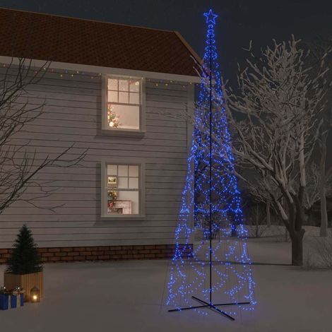 Sapin de Noël Lumineux Cône 3000 LED Bleues Extérieur et Intérieur 230 x 800 cm - PANGIVO (1/5)