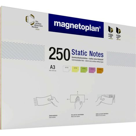 [NEUWERTIG] Magnetoplan Haftnotiz 11250310 420 X 297 Mm Weiß Gelb Grün Rosa Orange 250 Stück B-Ware (1/2)