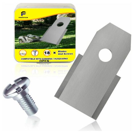 XVX 30 lames de rechange en acier inoxydable compatibles avec Husqvarna Gardena McCulloch Rob Flymo Yardforce Matrix Grizzly Brast - Vis incluses (1/4)