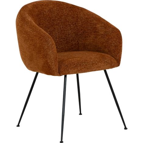 Chaise en tissu terracotta et pieds en métal Sandy