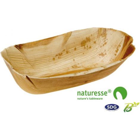 Bol jetable Padiga 23x11x6 cm en feuille de palmier - 100 pièces - Ecobioshopping (1/3)