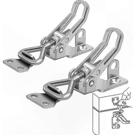 Robuste Loqueron-Hebelklemmen aus Metall, Set mit 2 rostfreien Hebelklemmen, verstärkte Befestigung für Schränke und Möbel, zuverlässige und langlebige Klemmung. (1/5)