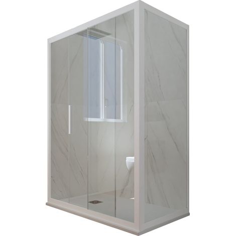 Box doccia 75x110 1 anta scorrevole h 200 Bianco Matt Deco Duo