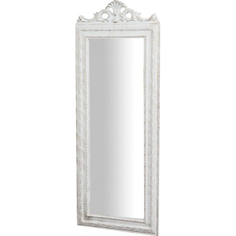 Biscottini Specchio camera da letto 91x34x5 cm Made in Italy Specchio shabby bianco anticato Specchiera bagno a muro Specchio da parete (1/2)