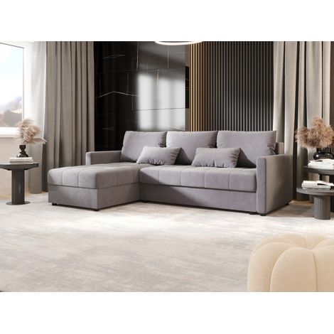 Tendencio – Canapé d’angle convertible 3 places – Design L moderne – Couchage 190x130 cm – Rangement intégré – Confort mousse polyuréthane (1/3)
