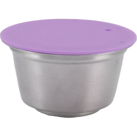 Lot de filtres réutilisables en acier inoxydable pour capsules Dolce Gusto, compatibles Nespresso, couleur violette (1/5)