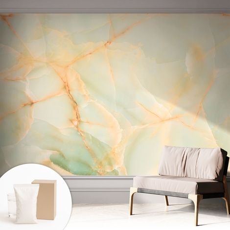 Papier peint intissé décoratif pour salon chambre et cuisine Facile à poser avec colle Élégance marbrée 312x219 cm (1/5)