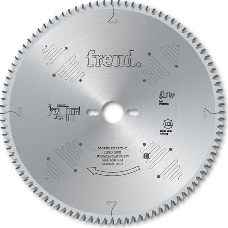 Cuchilla trapezoidal plana para paneles revestidos de doble cara FREUD - Ø300 3,2/2,2 AL30 Z72 TP+ - F03FS07574 -LG3D 2100