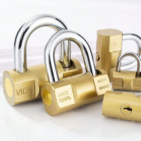 Cadenas métallique résistant anti-vol, résistant aux coups de marteau, à clé, avec ressort, pour porte ou boîte à outils, taille moyenne (1/4)