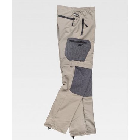 Pantalón desmontable de nylon combinado con tejido Ripstop WORKTEAM S9870 Sport 3XL Beige+Negro
