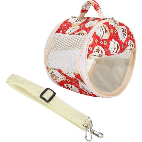 Sac de transport transparent pour hamster, oiseau, écureuil, perroquet, hamster doré, hérisson, voyage en extérieur, sac de transport portable visible, Fortune Cat (1/5)