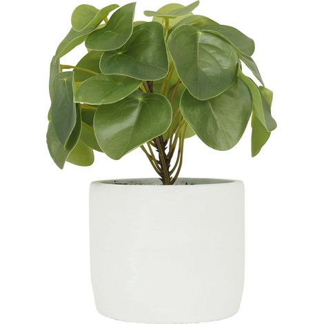 Pilea artificielle pot effet ciment 23 cm