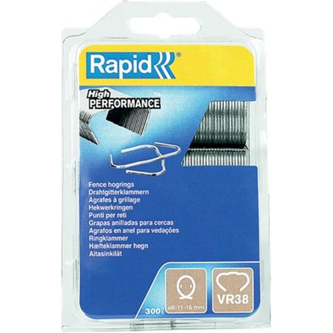 RAPID grapas p/tenaza jardin gp238 300ud , Grapas para la tenaza de jardín GP238 Blister de 300 grapas.
- Para tenaza jardín GP238.
- Cargador grapas anilladas 6-11-16mm.