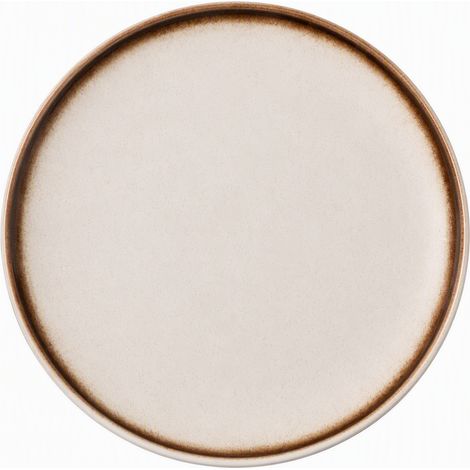 Assiette japonaise à bord arrondi 10 pouces, décor or sésame
