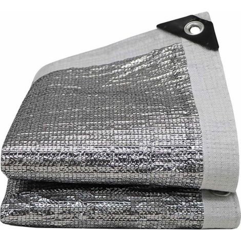 Toile d'ombrage en aluminium réfléchissant à 99 % - Couverture de parasol avec filet à œillets - Filet d'ombrage en tissu 2 x 2 m (1/5)